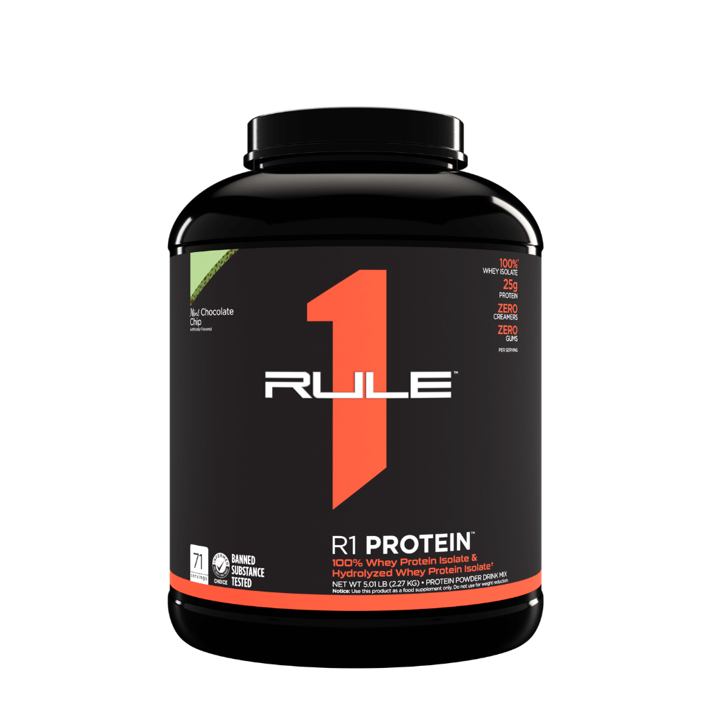R1 Protein (13) & R1 Protein Rule 1 Whey protein isolate 5lb* Mint Choc Chip