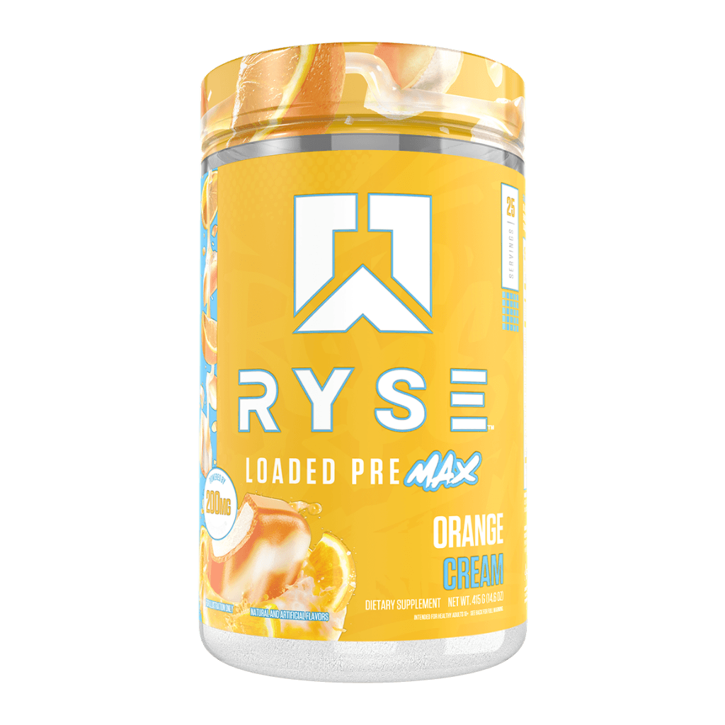 Loaded Pre Max & Loaded Pre Max Ryse Supplements High stim pre workout 25 Serves Orange Cream