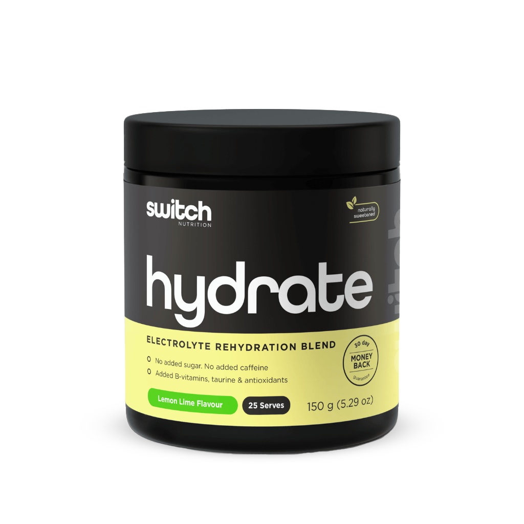 Hydrate & Hydrate Switch Nutrition Electrolyte supplements 25 Serves Lemon Lime