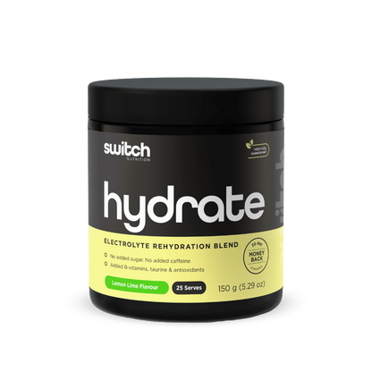 Hydrate & Hydrate Switch Nutrition Electrolyte supplements 25 Serves Lemon Lime