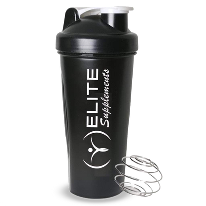Shaker 600ml Black Elite Supplements Shakers water bottles   Black
