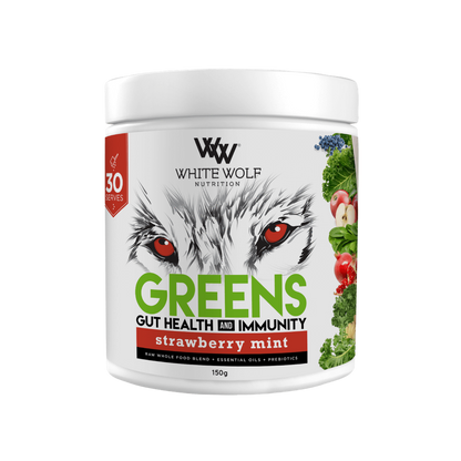 Super Greens (2) & Super Greens White Wolf Greens supplements 30 Serves Strawberry Mint