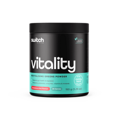 Vitality Switch (4) & Vitality Switch Switch Nutrition Greens supplements 30 Serves Strawberry Kiwi