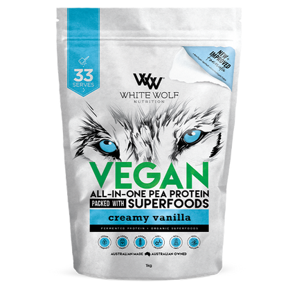 Vegan Protein Blend (1) & Vegan Protein Blend White Wolf Vegan protein powder 1kg Creamy Vanilla