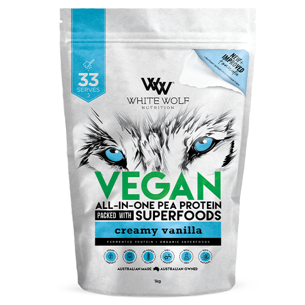 Vegan Protein Blend (1) & Vegan Protein Blend White Wolf Vegan protein powder 1kg Creamy Vanilla