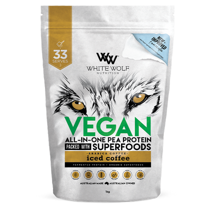 Vegan Protein Blend (2) & Vegan Protein Blend White Wolf Vegan protein powder 1kg Iced Coffee
