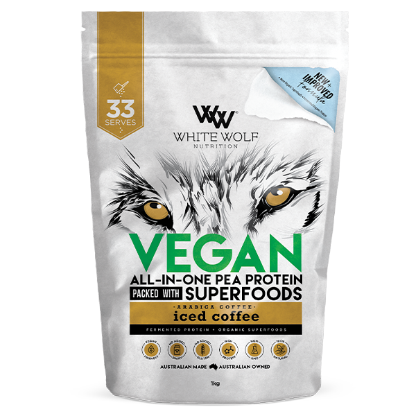 Vegan Protein Blend (2) & Vegan Protein Blend White Wolf Vegan protein powder 1kg Iced Coffee