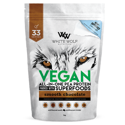 Vegan Protein Blend (4) & Vegan Protein Blend White Wolf Vegan protein powder 1kg Smooth Chocolate