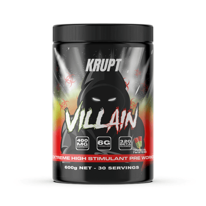 Villain (2) & Villain Krupt Super high stimulant pre workout powder 30 Serves Tropical Twisters