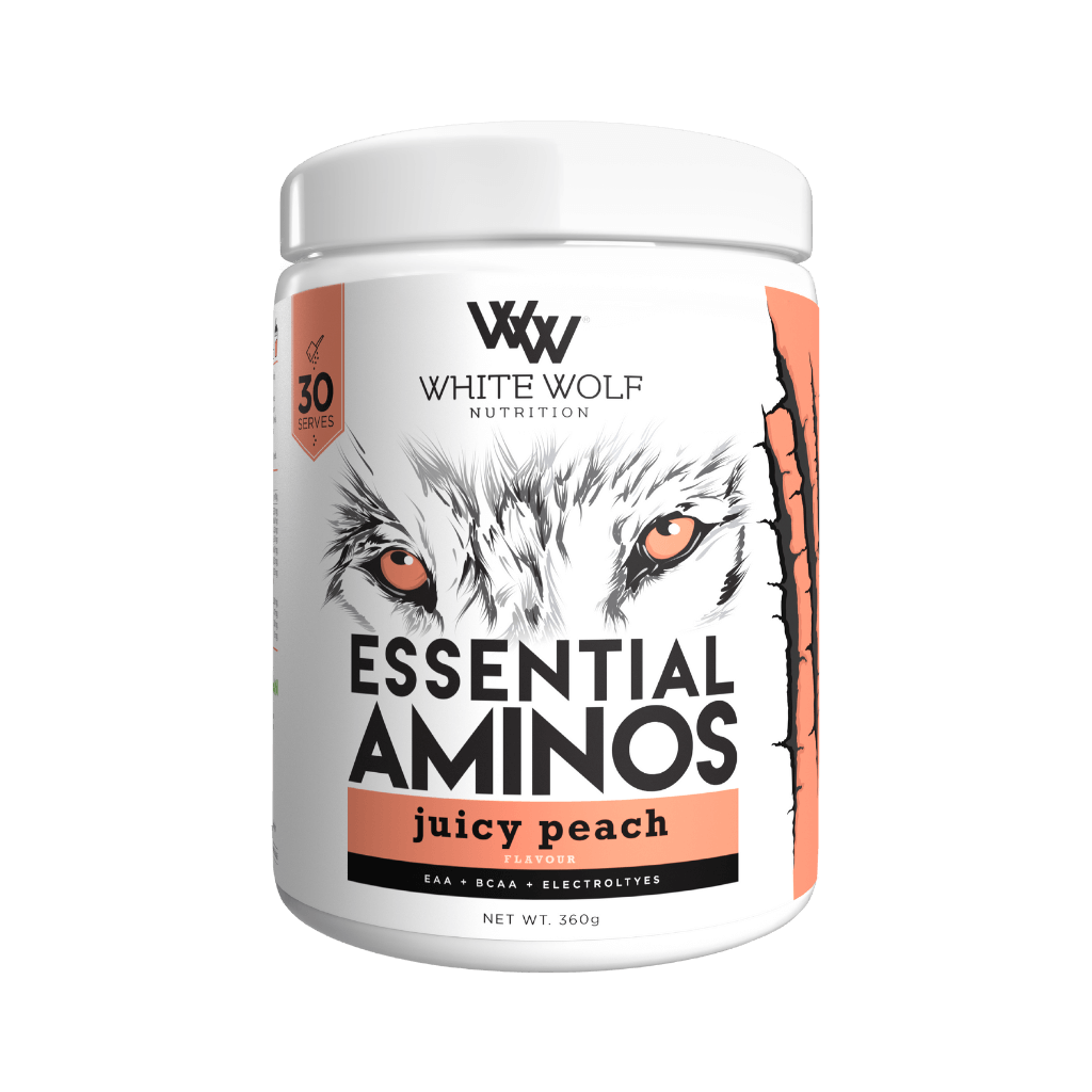 Vegan Essential Aminos White Wolf White wolf essential aminos 30 Serves Juicy Peach