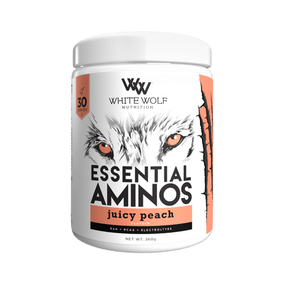Vegan Essential Aminos White Wolf White wolf essential aminos 30 Serves Juicy Peach