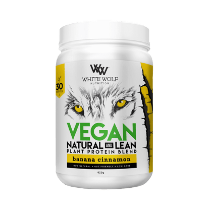 Lean Vegan Protein White Wolf Vegan protein powder 900g Banana Cinnamon