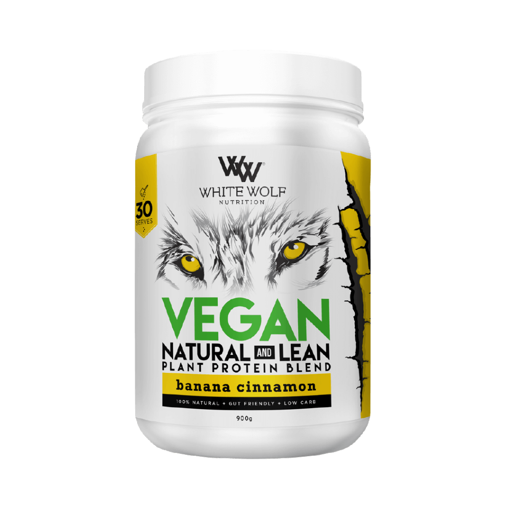 Lean Vegan Protein White Wolf Vegan protein powder 900g Banana Cinnamon
