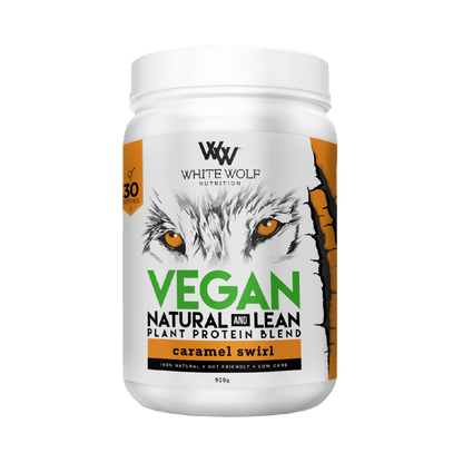 Lean Vegan Protein White Wolf Vegan protein powder 900g Caramel Swirl