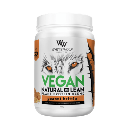 Lean Vegan Protein White Wolf Vegan protein powder 900g Peanut Brittle