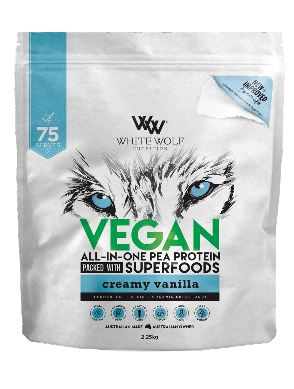 Vegan Protein Blend White Wolf Vegan protein powder 2.25kg Creamy Vanilla
