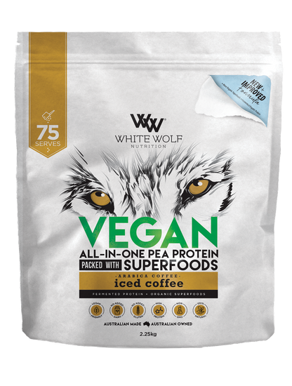 Vegan Protein Blend White Wolf Vegan protein powder 2.25kg Iced Coffee