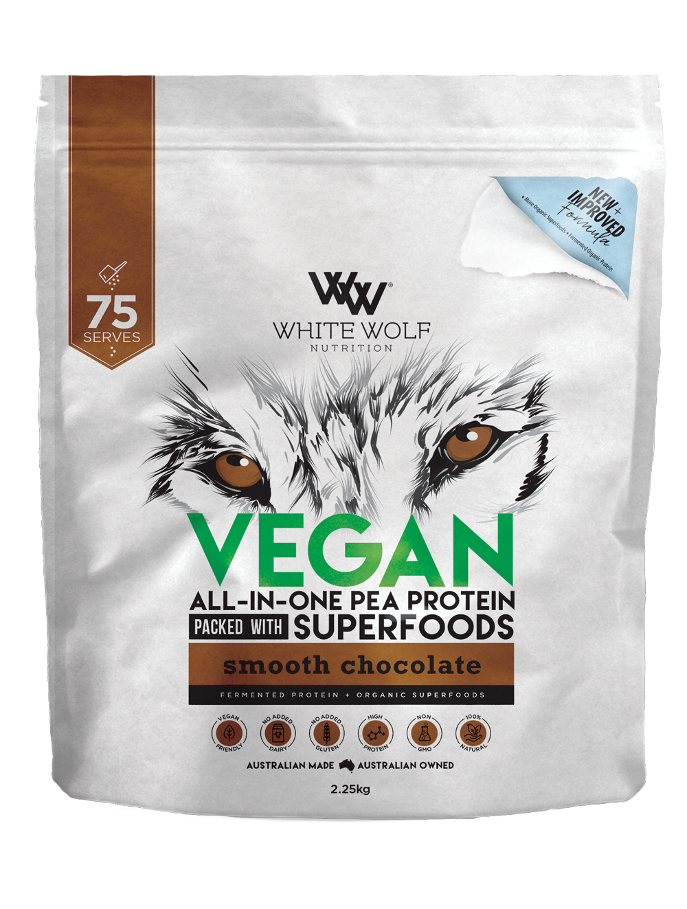 Vegan Protein Blend White Wolf Vegan protein powder 2.25kg Smooth Chocolate