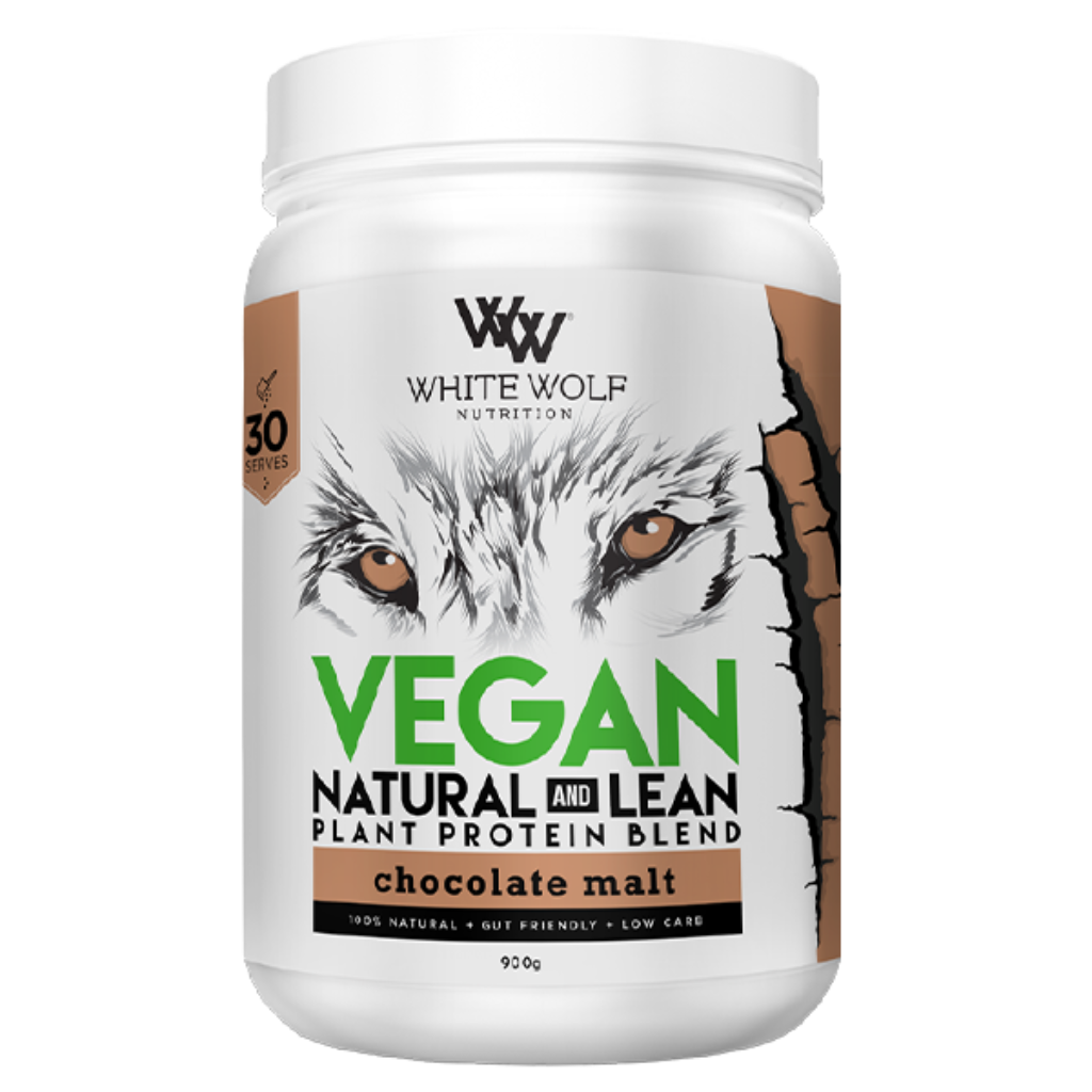 Lean Vegan Protein (1) & Lean Vegan Protein White Wolf Vegan protein powder 900g Chocolate Malt