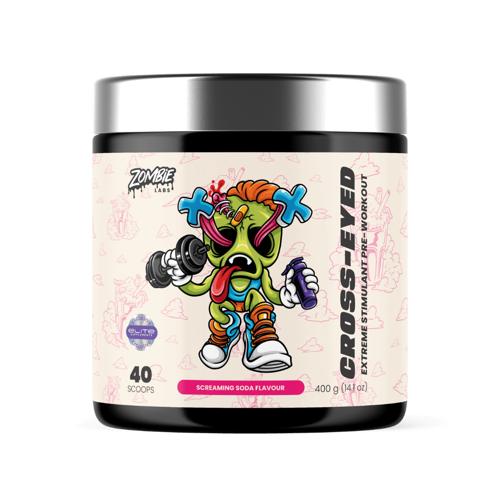 Cross-Eyed Zombie Labs Medium stimulant pre workout powder 40 Serves Screaming Soda ELITE EXCLUSIVE