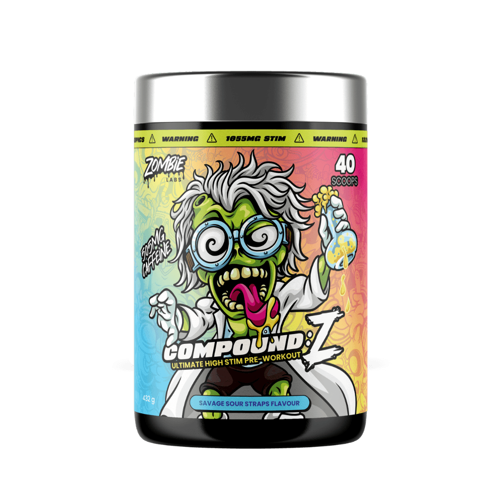Compound Z (2) & Compound Z Zombie Labs High stim pre workout 40 Serves Savage Sour Straps