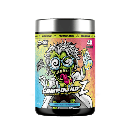 Compound Z (2) & Compound Z Zombie Labs High stim pre workout 40 Serves Savage Sour Straps