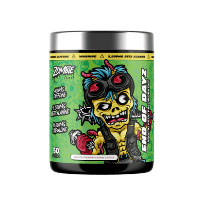 End Of Dayz Zombie Labs Super high stimulant pre workout powder 50 Serves Sinister Strawberry Gummy
