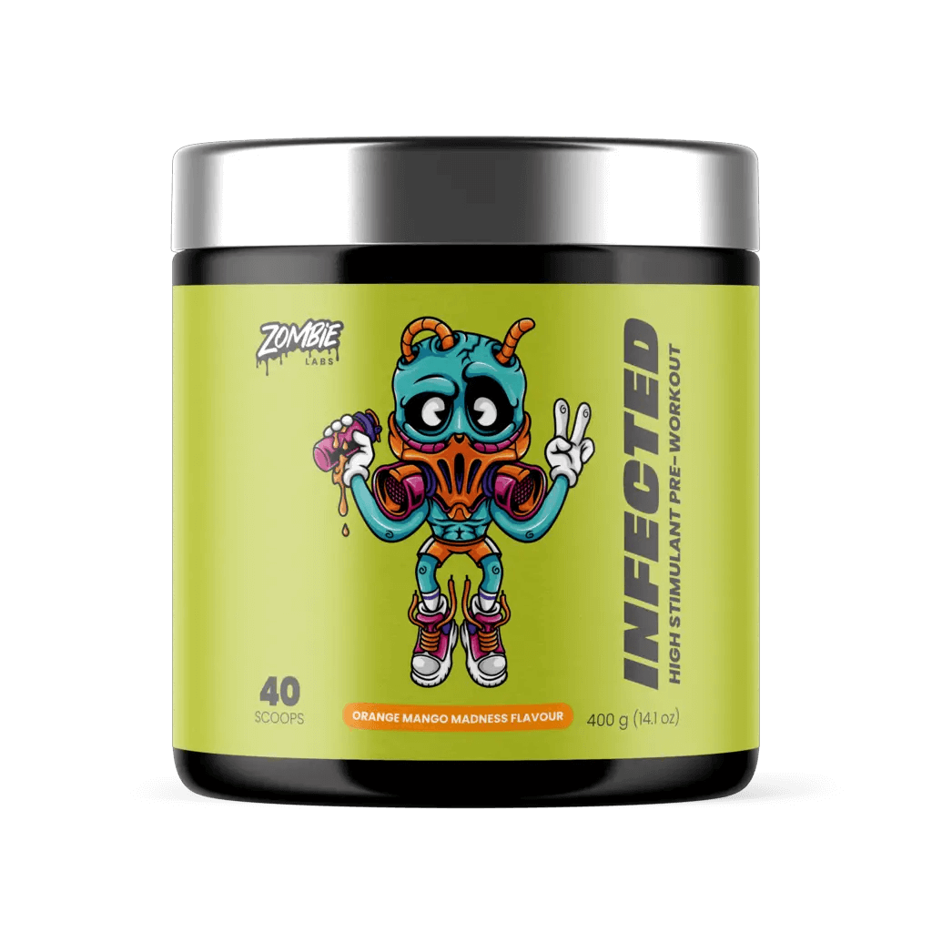 Infected (2) & Infected Zombie Labs Medium stimulant pre workout powder 40 Serves Raspberry Ripper