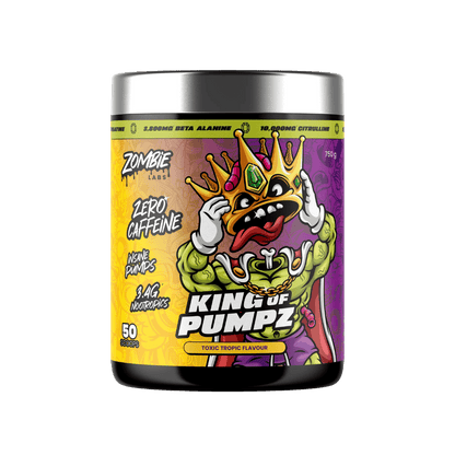 King of Pumpz & King of Pumpz Zombie Labs Caffeine free pre workout 50 Serves Toxic Tropic