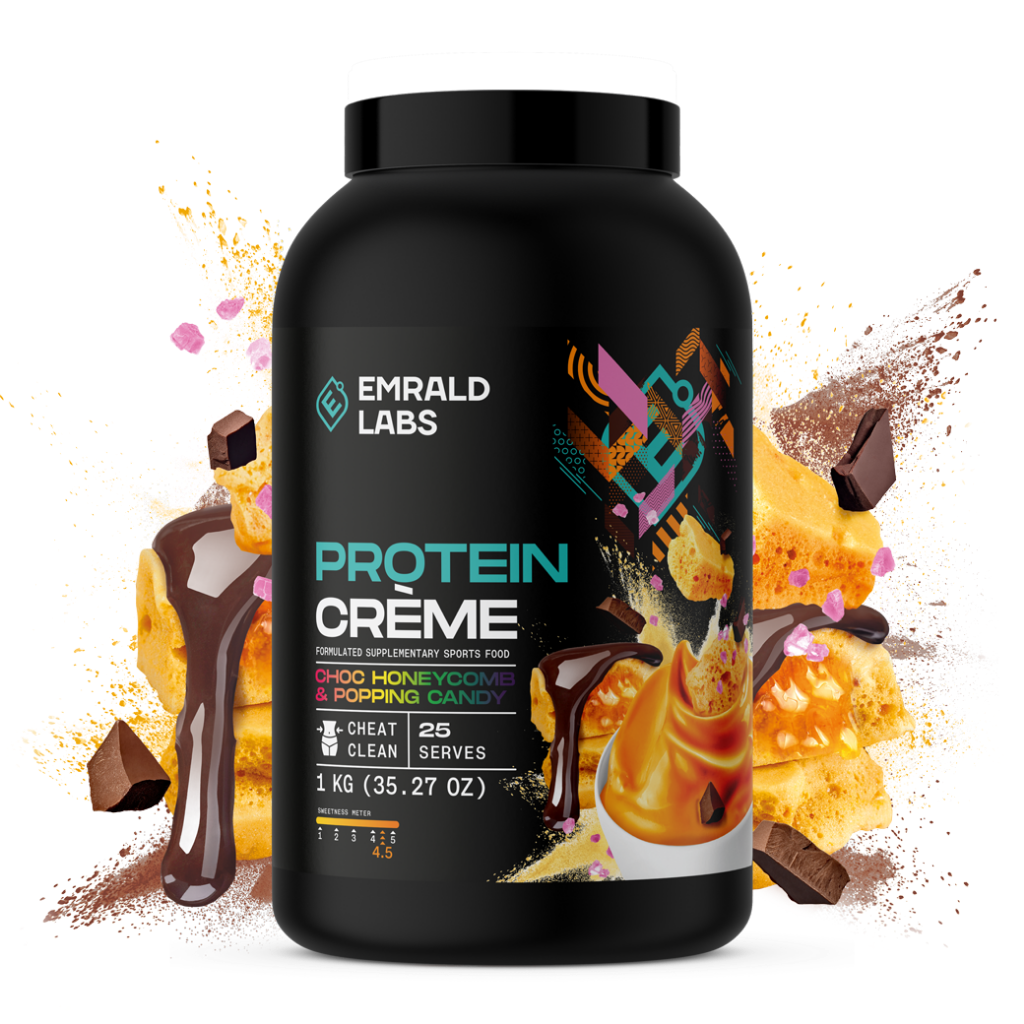 Protein Creme & Protein Creme Emrald Labs Casein protein 1kg Honeycomb Popping Candy
