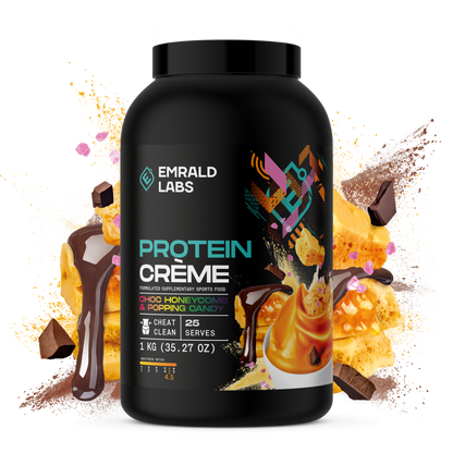 Protein Creme & Protein Creme Emrald Labs Casein protein 1kg Honeycomb Popping Candy