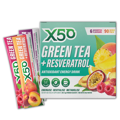 Green Tea X50 (10) & Green Tea X50 Green Tea X50 Green tea supplements 90 Serves Assorted