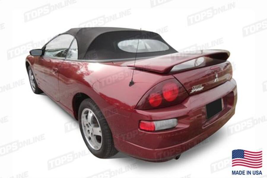 Black Convertible Soft Top With Heated Glass Window For 2000-2005 Mitsubishi Eclipse – Sailcloth Vinyl