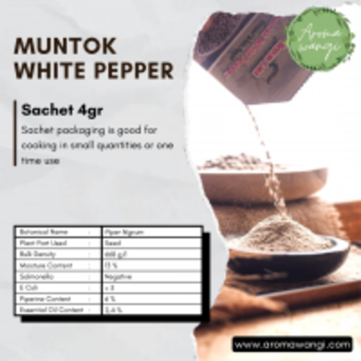 resources of Muntok White Pepper Powder Sachet 4 Gram exporters