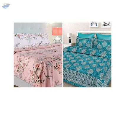 resources of Cotton Double Bedsheet With Pillow Covers exporters