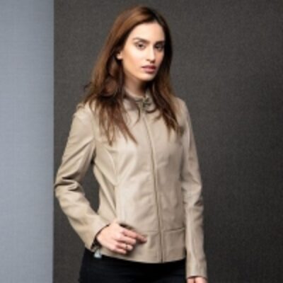 Box Style Leather Jacket (Beige) Exporters, Wholesaler & Manufacturer | Globaltradeplaza.com