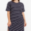 Round Neck Elbow Sleeves Stripe Dress Exporters, Wholesaler & Manufacturer | Globaltradeplaza.com