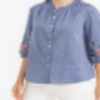 3/4 Sleeves Blouse In Chambray Exporters, Wholesaler & Manufacturer | Globaltradeplaza.com