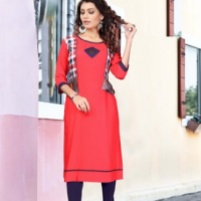 resources of Straight Side Cut Kurti With Attached Koti Kurti exporters