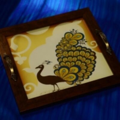 resources of Beautiful Peacock Tray With Embelishment exporters