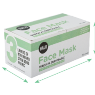 Halo 3 Ply Surgical Face Mask Exporters, Wholesaler & Manufacturer | Globaltradeplaza.com