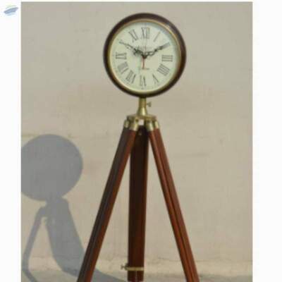 Vintage Wooden Clock With Tripod Exporters, Wholesaler & Manufacturer | Globaltradeplaza.com