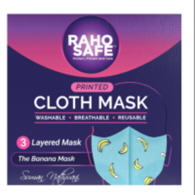Raho Safe Three Layered Designer Cloth Mask Exporters, Wholesaler & Manufacturer | Globaltradeplaza.com