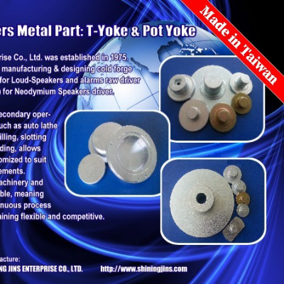 T-Yokes and Bottom plates for Speaker Drivers made in Taiwan Exporters, Wholesaler & Manufacturer | Globaltradeplaza.com