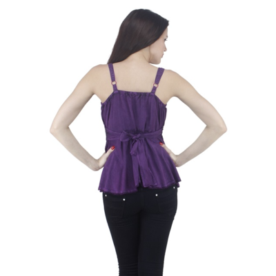 resources of BOHO EMBROIDERED RAYON HALTER TOP PURPLE exporters