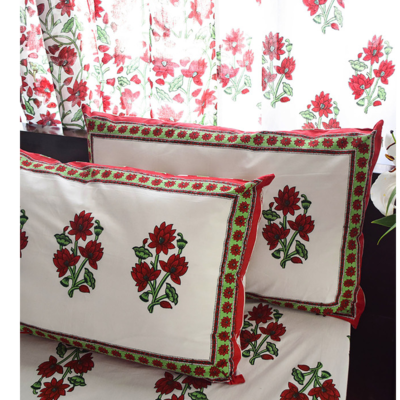 resources of Hand block with embroidery Dori work cushion exporters