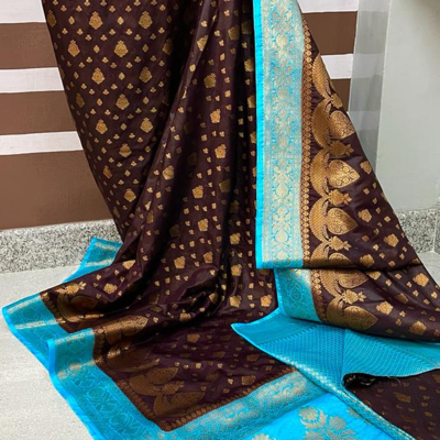 Banarasi dyablekatan georget bridle and party wear saree Exporters, Wholesaler & Manufacturer | Globaltradeplaza.com