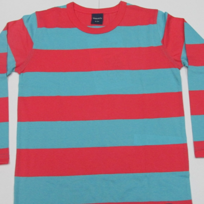 resources of Boy's long sleeve yarn dyed t-shirt. exporters