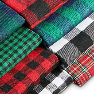 resources of Yarn dyed fabric, Plaid fabric, Spun polyester plaid fabric exporters