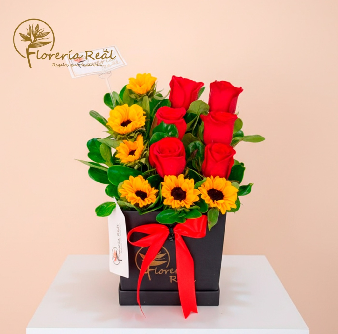 ROSAS Y GIRASOLES EN BOX